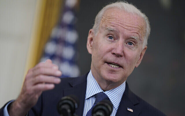 President Joe Biden speaks about the COVID-19 vaccination program, in the State Dining Room of the White House, Tuesday, May 4, 2021, in Washington. (AP Photo/Evan Vucci) President Joe Biden speaks about the COVID-19 vaccination program, in the State Dining Room of the White House, Tuesday, May 4, 2021, in Washington. (AP Photo/Evan Vucci)
