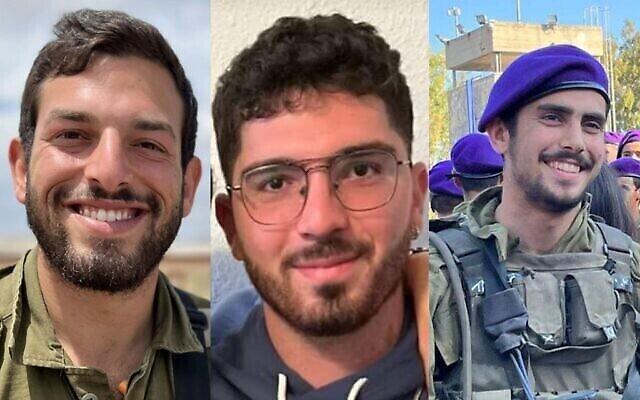 چپ به راست: ستوان یارون الیزر چیتیز، گروهبان ستاد ایتای بوتون، گروهبان ستاد افرایم جکمن. (IDF)