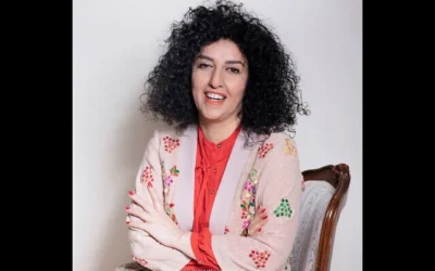 شرح عکس: در عکسی از ۲۰۲۱، نرگس محمدی در تهران، ایران، دیده می شود. (Reihane Taravati via AP)