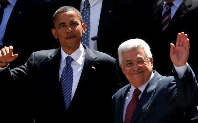 Le président américain Barack Obama, à gauche, et le président de l'Autorité palestinienne, Mahmoud Abbas en 2008 (Crédit photo: Issam Rimawi / Flash90 / File) Le président américain Barack Obama, à gauche, et le président de l'Autorité palestinienne, Mahmoud Abbas en 2008 (Crédit photo: Issam Rimawi / Flash90 / File)