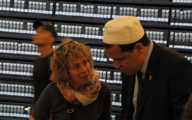 Chalghoumi at Yad Vashem (photo credit: Elhanan Miller / Times of Israel)