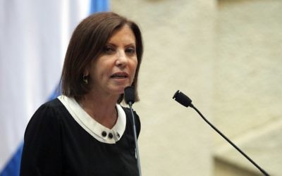 Zehava Galon, présidente du parti Meretz, à la Knesset en 2011. (Crédit : Abir Sultan/Flash 90)