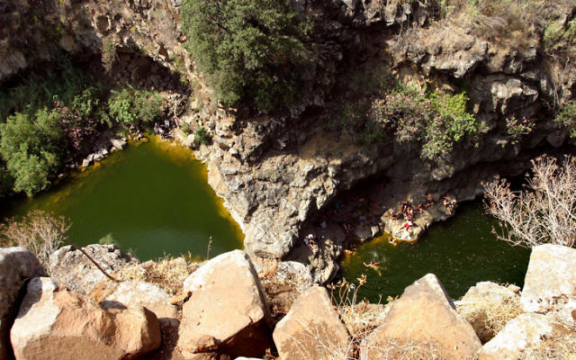 Le cours d'eau Zavitan, dans le plateau du Golan. (Crédit : Phil Sussman/Flash90)
