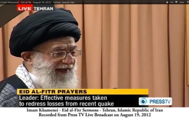 Ayatollah Ali Khamenei (photo credit: Image capture from PressTV video uploaded to YouTube) Ayatollah Ali Khamenei (photo credit: Image capture from PressTV video uploaded to YouTube)