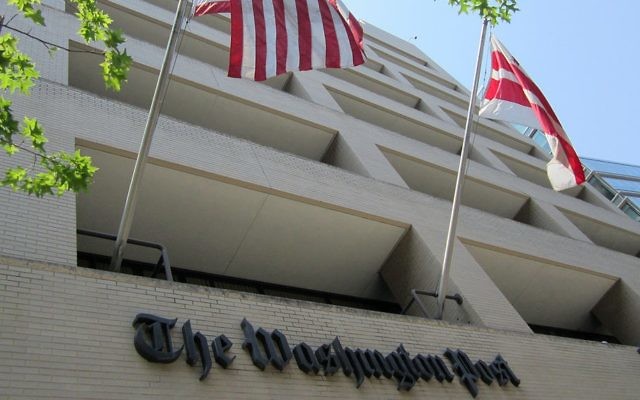 The Washington Post building in Washington, D.C. (photo credit: CC-BY Daniel X. O'Neil/Wikipedia)
