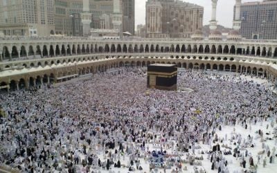 La Kaaba à la Mecque. Illustration. (Crédit : Al Jazeera English/CC BY-SA/Flickr)