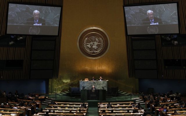 Walid Moallem, le ministre des Affaires étrangères syrien, à l'Assemblé générale des Nations Unies, le 1er octobre 2012 (Crédit : AP Photo/Jason DeCrow)