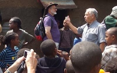 Noam Zion (center, with a hat) in Ethiopia (photo credit: courtesy Hartman Institute)