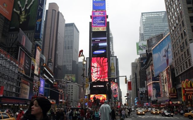 Times Square en plein Manhattan (Photo credit: Kobi Gideon / FLASH90)