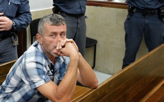 Eidan Damirhan, citoyen turc jugé coupable de meurtre, au tribunal de Tel Aviv. (Crédit : Yossi Zeliger/Flash90)