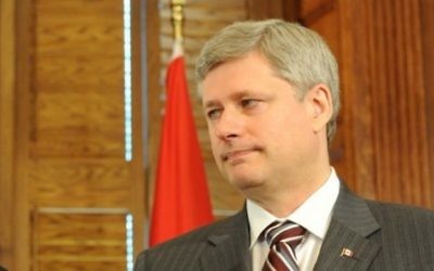 Le Premier ministre canadien Stephen Harper (Crédit : Avi Ohayon/GPO/Flash90)
