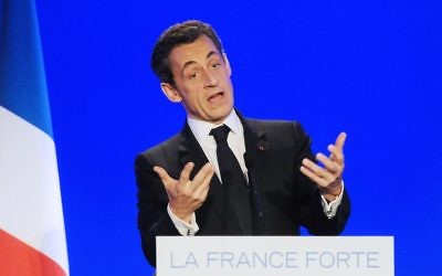 Nicolas Sarkozy lors d'un meeting aux Sables-d'Olonne le 4 mai 2012 
(Crédit : AFP/Archives Alain Jocard)