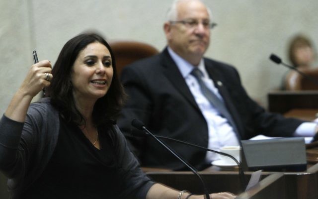 La députée du Likoud Miri Regev à la Knesset (Crédit : Miriam Alster/Flash90)