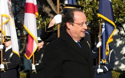 François Hollande lors d'une cérémonie à la Maison Blanche, le 11 février 2014 à Washington (Crédit : AFP/Alain Jocard)
