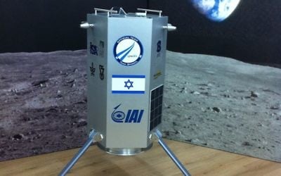 Prototype du vaisseau lunaire développé par SpaceIL (Crédit : DR)