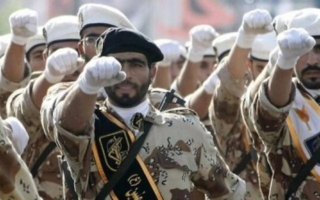 Gardiens de la révolution islamique (Crédit : @MidEastNews_Eng via Twitter/File) Gardiens de la révolution islamique (Crédit : @MidEastNews_Eng via Twitter/File)