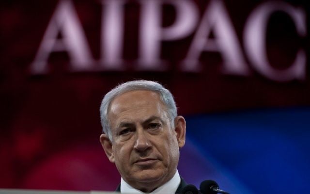 Le Premier ministre israélien Benjamin Netanyahu à la conférence de l'AIPAC (Crédit : Nicholas Kamm/AFP) Le Premier ministre israélien Benjamin Netanyahu à la conférence de l'AIPAC (Crédit : Nicholas Kamm/AFP)