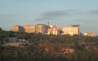 L’hôpital universitaire d'Hadassah Ein Kerem, à Jérusalem.  (Crédit : Almog/domaine public/WikiCommons)