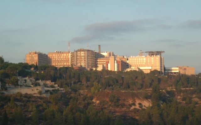 L’hôpital universitaire d'Hadassah Ein Kerem, à Jérusalem.  (Crédit : Almog/domaine public/WikiCommons)