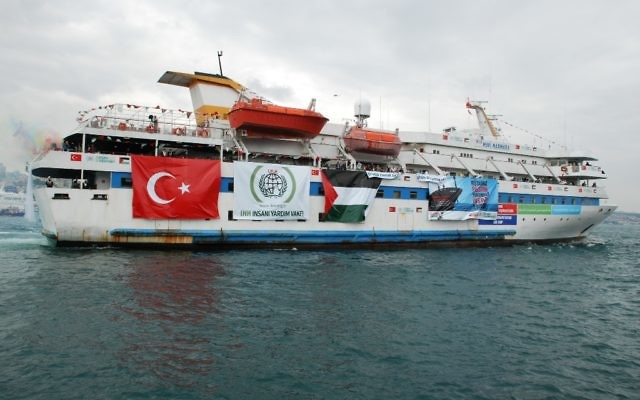 Le Mavi Marmara, navire turc participant à la flottille pour Gaza, visant à briser le blocus maritime imposé par Israël, en mai 2010. (Crédit : CC BY Free Gaza Mouvement/Flickr) Le Mavi Marmara, navire turc participant à la flottille pour Gaza, visant à briser le blocus maritime imposé par Israël, en mai 2010. (Crédit : CC BY Free Gaza Mouvement/Flickr)