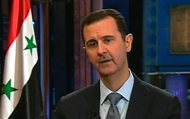 Bashar el-Assad (Crédit : capture d'écran Youtube/Fox News) Bashar el-Assad (Crédit : capture d'écran Youtube/Fox News)