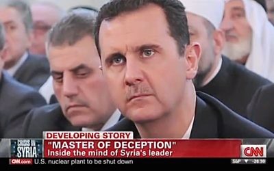 Bashar el-Assad (Crédit : capture d'écran Youtube/CNN)