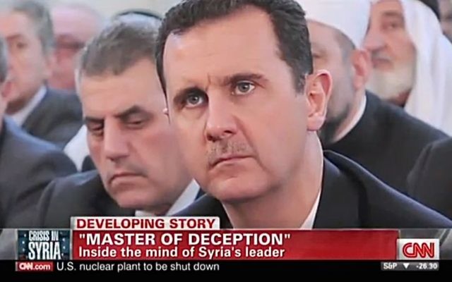 Bashar el-Assad (Crédit : capture d'écran Youtube/CNN)