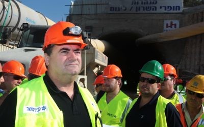 Yisrael Katz, ministre des Transports (Crédit : Kobi Gideon/Flash90)