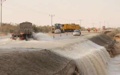 Des inondations dans le sud d'Israël (Crédit photo : Gili Yaari/Flash90)