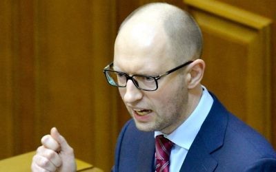 Arseny Yatsenyouk (Crédit : Sergei Supinsky/AFP)