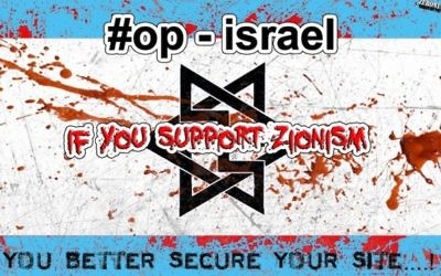 Bannière d'Anonymous Op-Israel (Crédit : capture d'écran YouTube)