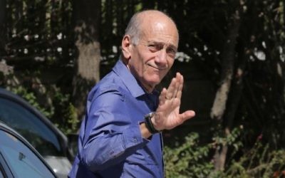 L'ancien Premier ministre israélien Ehud Olmert (Crédit : Oren Nahshon/Flash90/File)