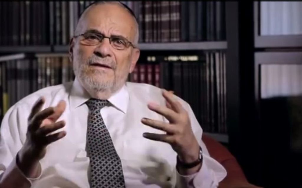 Le rabbin Berel Wein (Crédit : capture d'écran YouTube) Le rabbin Berel Wein (Crédit : capture d'écran YouTube)