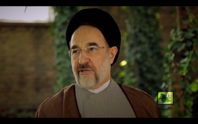 Mohammad Khatami, ancien président iranien, en juin 2013. (Crédit : capture d'écran Youtube/Mehdi Saharkhiz)