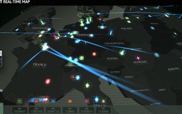 Une carte interactive des menaces cybernétiques de Kaspersky (Courtesy)