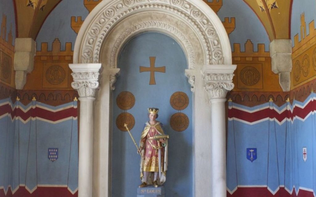 Saint-Louis représenté à l'hôpital français Saint Louis à Jérusalem (Crédit : Moti Tufeld) Saint-Louis représenté à l'hôpital français Saint Louis à Jérusalem (Crédit : Moti Tufeld)