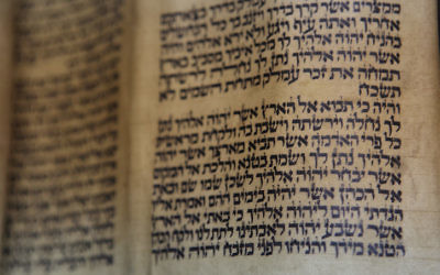 Illustration d'un rouleau de la Torah (Crédit : Yaakov Naumi/Flash90)