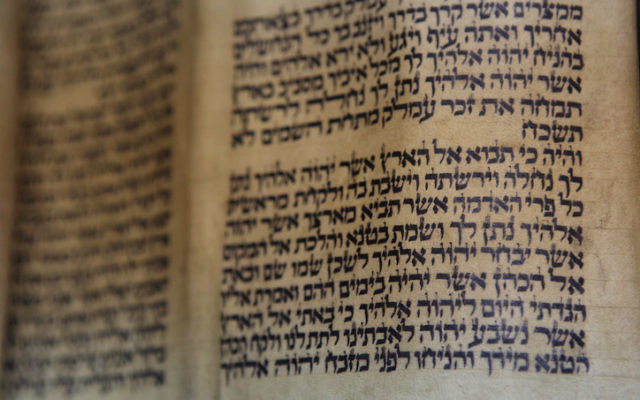 Illustration d'un rouleau de la Torah (Crédit : Yaakov Naumi/Flash90) Illustration d'un rouleau de la Torah (Crédit : Yaakov Naumi/Flash90)