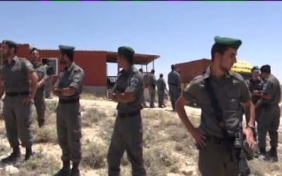 La police des frontières à Maale Rehavam - 14 mai 2014 (Crédit : Israel national news)