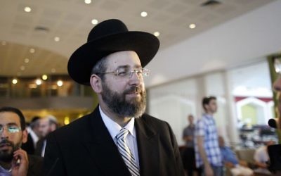 David Lau, grand rabbin ashkénaze d'Israël. (Crédit : Yonatan Sindel/Flash 90)