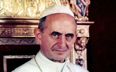 Le pape Paul VI, vers 1963 (Crédit : Wikimedia commons/Domaine public)