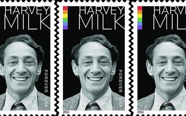 Le timbre en mémoire de Harvey Milk (Crédit : JTA) Le timbre en mémoire de Harvey Milk (Crédit : JTA)
