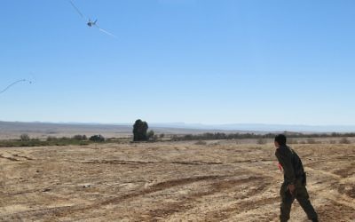 Un drone Skylark. Illustration. (Crédit : caporal Zev Marmorstein/unité des porte-paroles de l'armée israélienne)