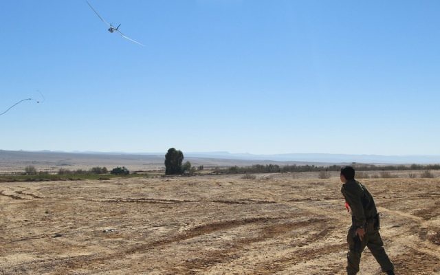 Un drone Skylark. Illustration. (Crédit : caporal Zev Marmorstein/unité des porte-paroles de l'armée israélienne)