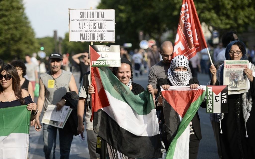 Manifestation aniti-israélienne - 23 juillet 2014 - (Crédit : AFP)