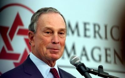 Michael Bloomberg, ancien maire de New York. (Crédit : Orel Cohen/Flash90/File)