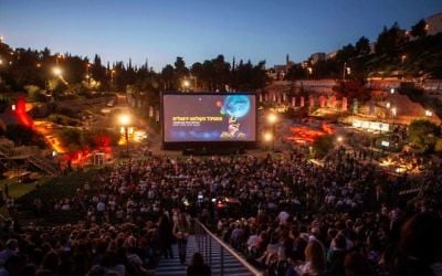 Ouverture du festival du film de Jérusalem à la piscine du Sultan (Crédit : Uri Lenz/Flash 90)