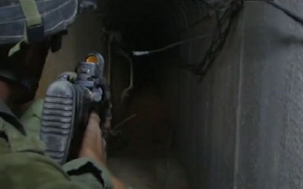 Un tunnel de Gaza, dans la banlieue de Khan Younès (Crédit : Walla news)