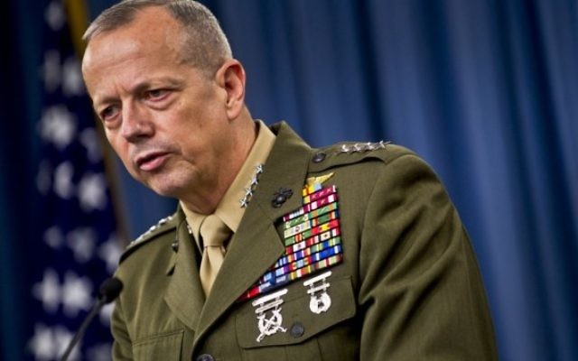John Allen, général à la retraite de l'armée américaine, le 23 mai 2012. (Crédit : Chad J. McNeeley/US Navy/DoD)