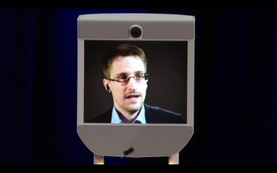 Capture d’écran de la conférence TED - Edward Snowden (Crédit : YouTube)